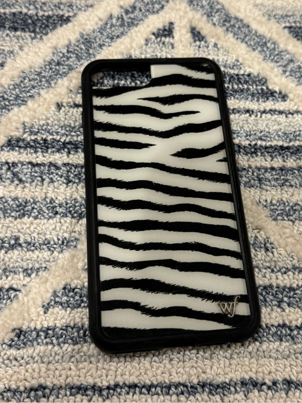 Wildflower iPhone 8 Plus Zebra Print Black and White Phone Case